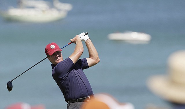 Steve Elkington of Australia, who won the 1995 PGA Championship, contended again Aug. 15 at Whistling Straits but finished two-strokes out of a playoff.