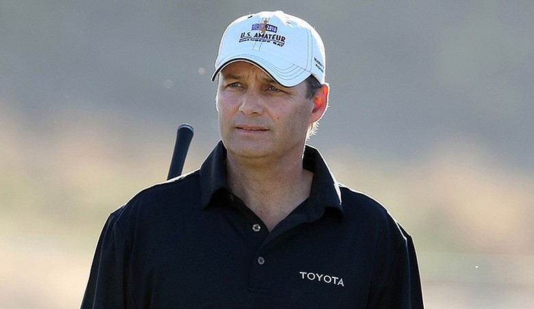 Jeff Wilson prepares to start his second round of stroke-play qualifying at the U.S. Amateur.