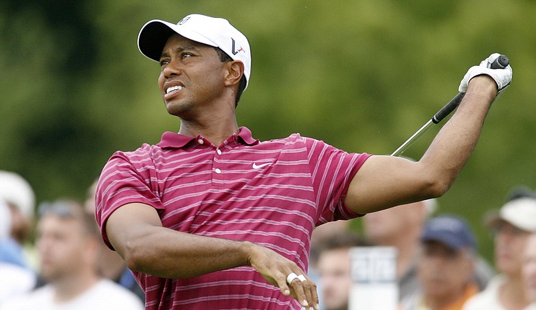 Tiger Woods during Round 1 of the Deutsche Bank Championship.