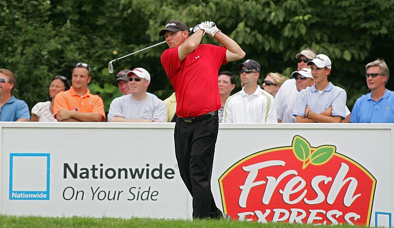 Tommy "Two Gloves" Gainey during the Nationwide Tour's Chiquita Classic. Gainey has emerged as a fan favorite.