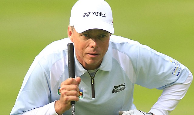 Gary Wolstenholme of England in action during the second round of the Travis Perkins plc Senior Masters on Sept. 4, 2010 in Woburn, England.
