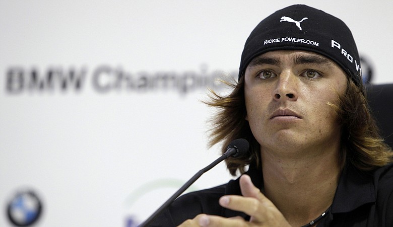 Rickie Fowler answers questions during a press conference at the BMW Championship. Fowler will look to add a win to his collection of accomplishments in 2011.