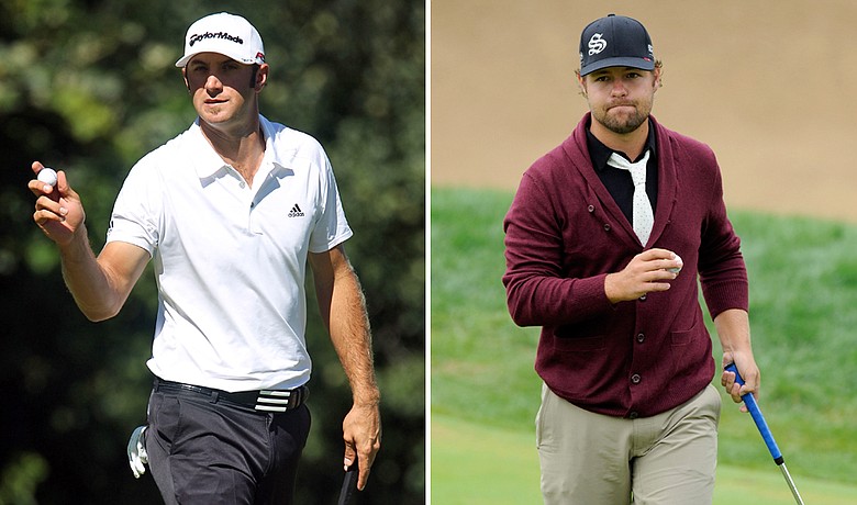 Dustin Johnson (left) and Ryan Moore at the BMW Championship.