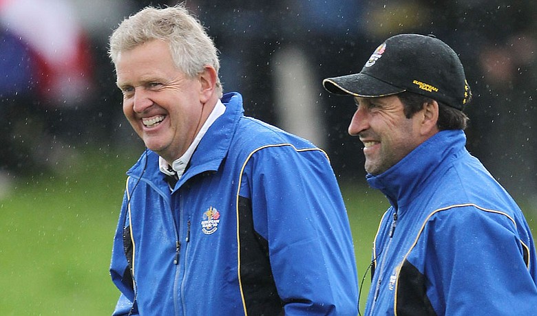 Colin Montgomerie (left) and Jose Maria Olazabal during the Ryder Cup.