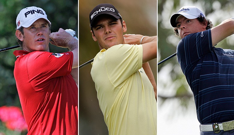 Lee Westwood, Martin Kaymer and Rory McIlroy