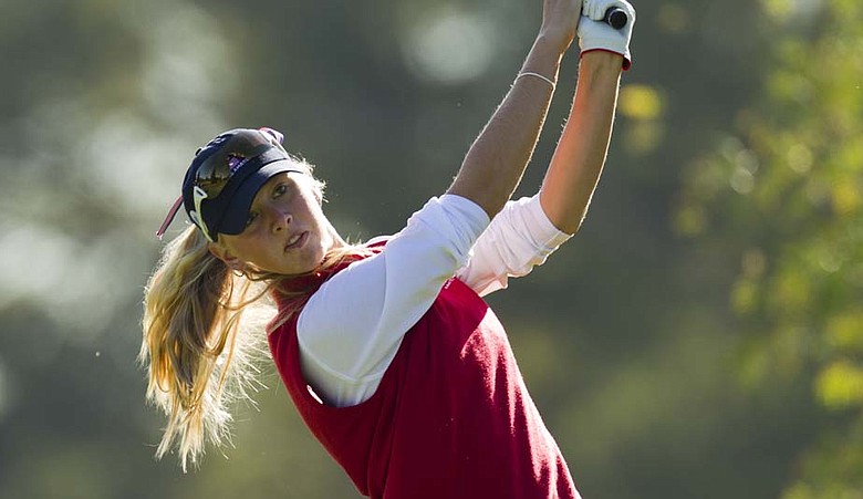 Jessica Korda hits a shot during Day 1 of the Women's World Amateur Team Championship.