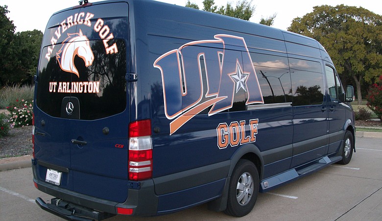 The Texas-Arlington golf team's 2010 Mercedes-Benz Sprinter Van