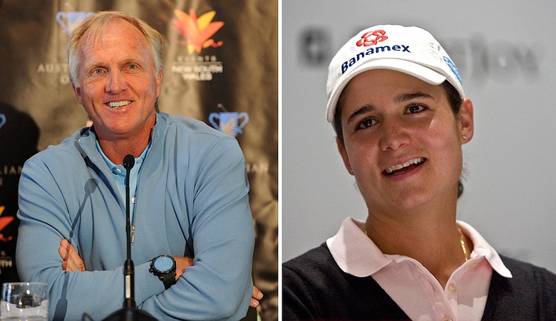 Greg Norman, left, and Lorena Ochoa hope to land the bid to design the 2016 Olympic course.