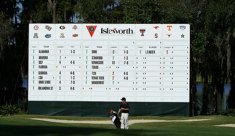 The scoreboard at the 2010 Isleworth Collegiate.