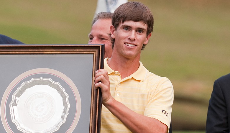 James White after winning the individual title at the U.S. Collegiate.