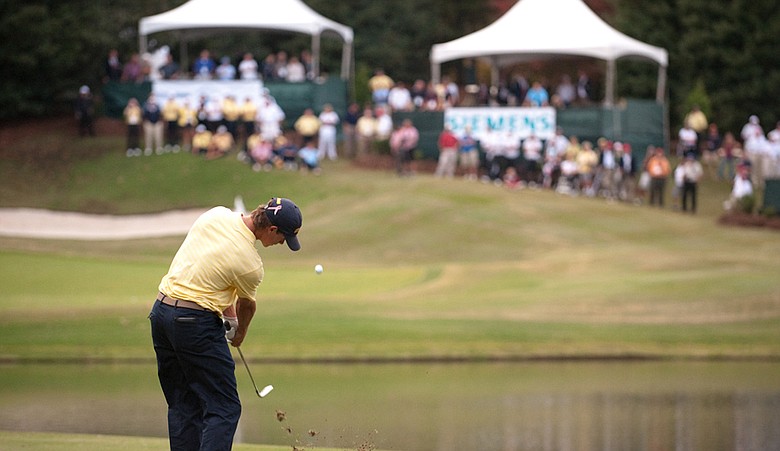 Skyboxes at the Golf Club of Georgia during the final round of the U.S. Collegiate.
