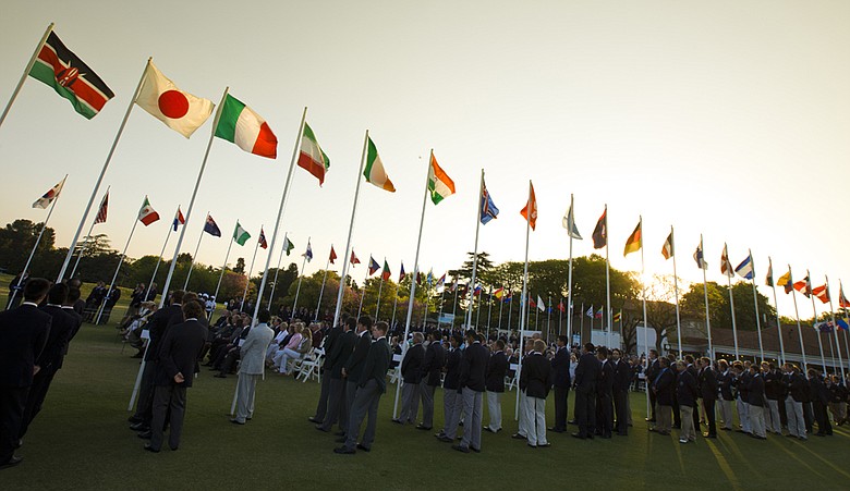 Players gather for the opening ceremonies of the World Amateur Team Championship in Buenos Aires, Argentina.