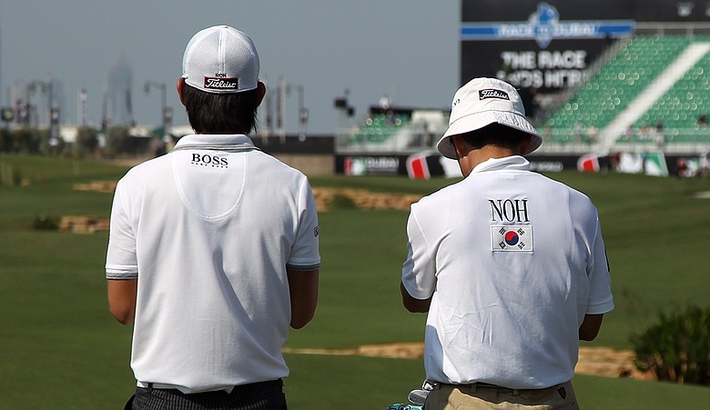 Seung-yul Noh during Round 1 of the Dubai World Championship.