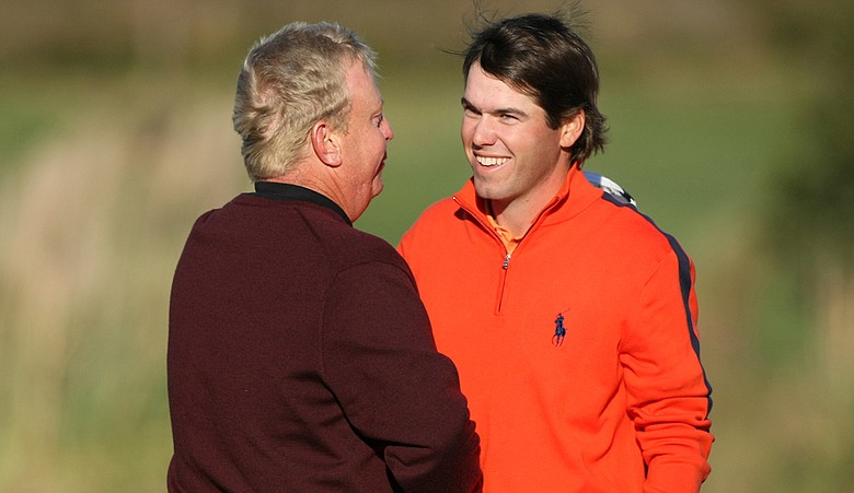 Billy Mayfair and Ben Martin after earning PGA Tour card at Q-School.