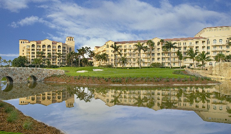 An exterior of the Fairmont Turnberry Isle.