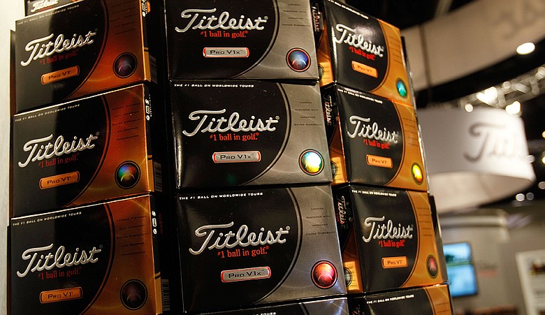 Titleist balls on display during the 2010 PGA Merchandise Show.