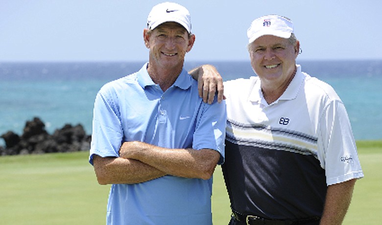 Hank Haney, left, and his newest pupil, Rush Limbaugh. The two will appear in Season 3 of "The Haney Project" on Golf Channel.