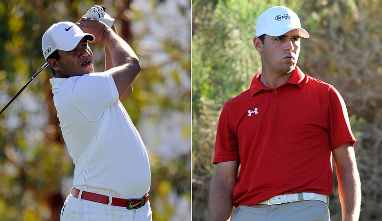 Jhonattan Vegas and Gary Woodland