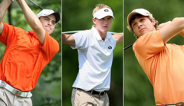 From left, Scott Langley, Russell Henley and Peter Uihlein will compete this weekend at the Jones Cup Invitational.