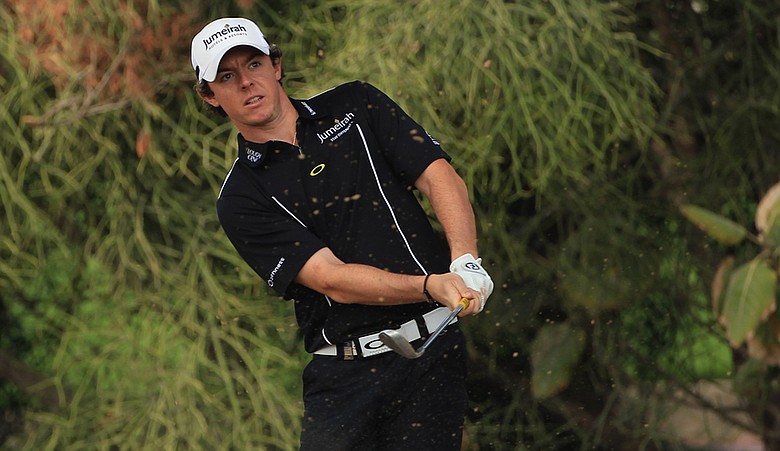 Rory McIlroy during the opening round of the Dubai Desert Classic.