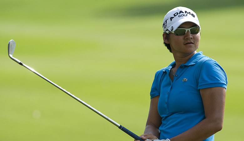 Yani Tseng plays her second shot on the 14th hole during the LPGA Thailand at Siam Country Club.