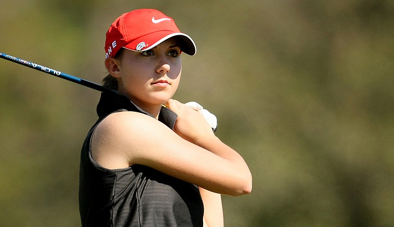 Monica Vaughn during the first round of the Annika Invitational at Reunion Resort.