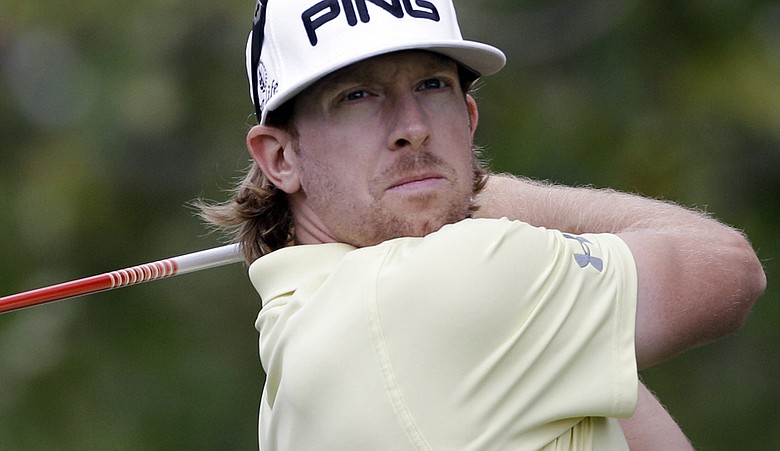 Hunter Mahan hits from the 11th tee during the first round of the WGC-Cadillac Championship at Doral.