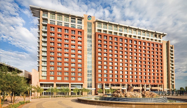 The exterior of the Talking Stick Resort.