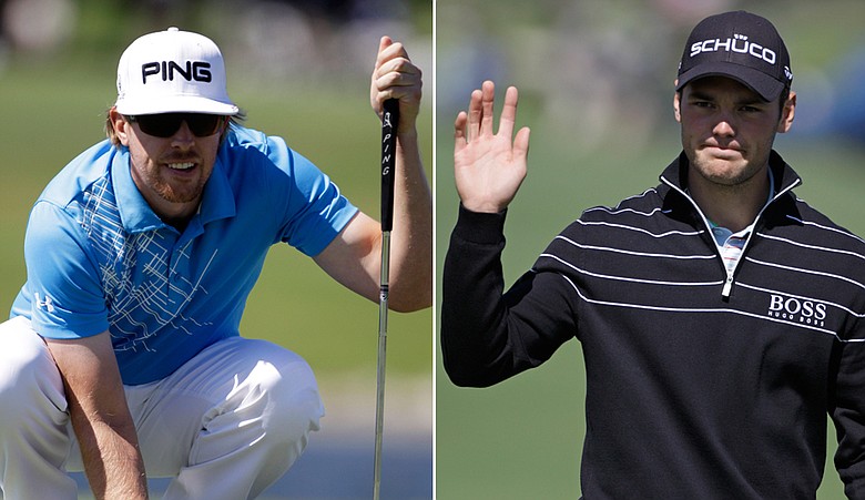 Hunter Mahan, left, leads the WGC-Cadillac Championship, while Martin Kaymer sits one shot back.
