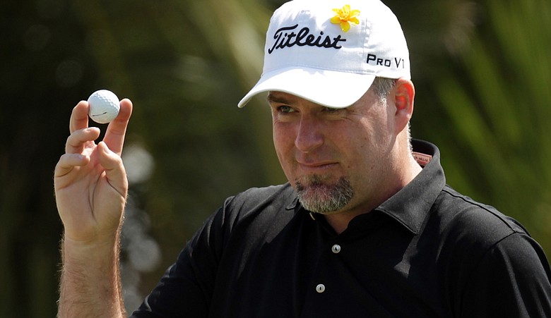 Kenneth Ferrie during the third round of the Andalucia Open at the Parador de Malaga Golf Course.