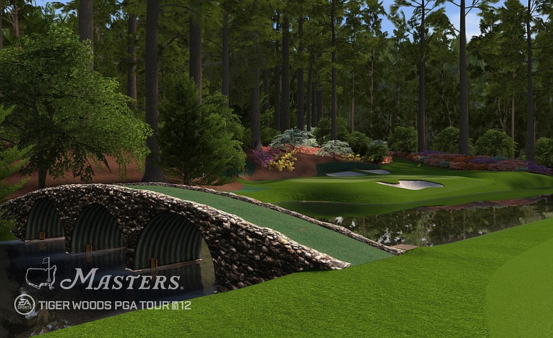 An image, courtesy of EA Sports, that shows No. 12 at Augusta National in the new Tiger Woods '12: The Masters edition, slated for release on March 29, 2011.