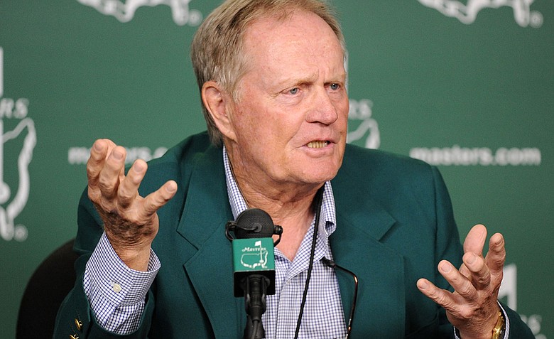 Jack Nicklaus speaks to the media during a press conference held during a practice round prior to the 2011 Masters Tournament at Augusta National Golf Club on April 5, 2011 in Augusta, Georgia.