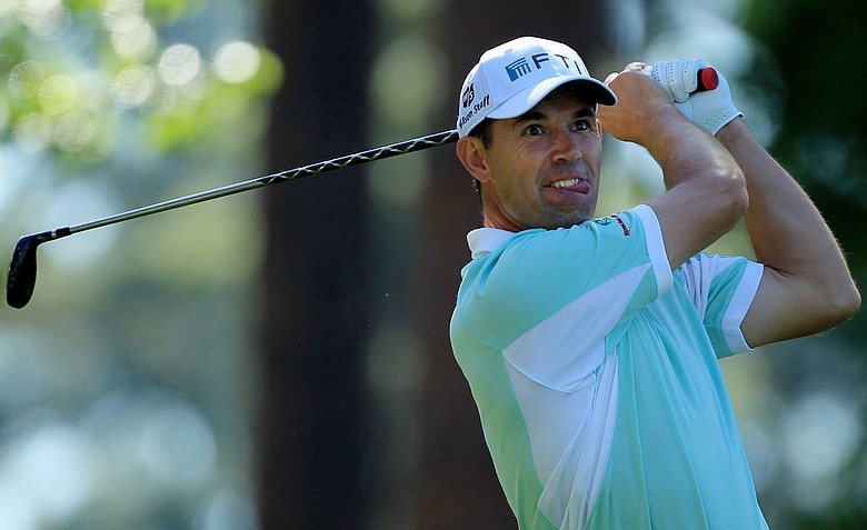 Padraig Harrington of Ireland hits his tee shot on the fourth hole during the first round of the 2011 Masters Tournament at Augusta National Golf Club on April 7, 2011 in Augusta, Georgia.
