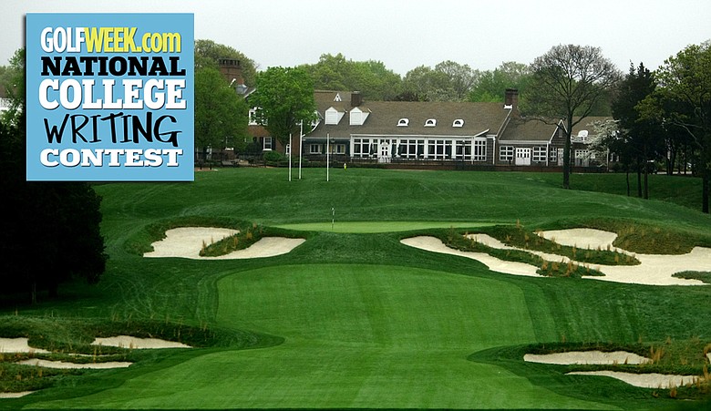 A view of hole No. 18 and the clubhouse at The Black Course at Bethpage State Park in Farmingdale, N.Y.