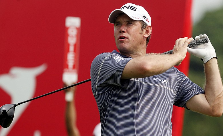 Lee Westwood during Round 2 of the Indonesian Masters.