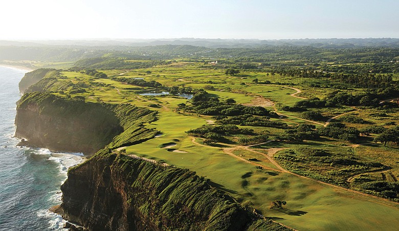 At Royal Isabela, there is drama in the cliffs, such as here at the 14th hole.