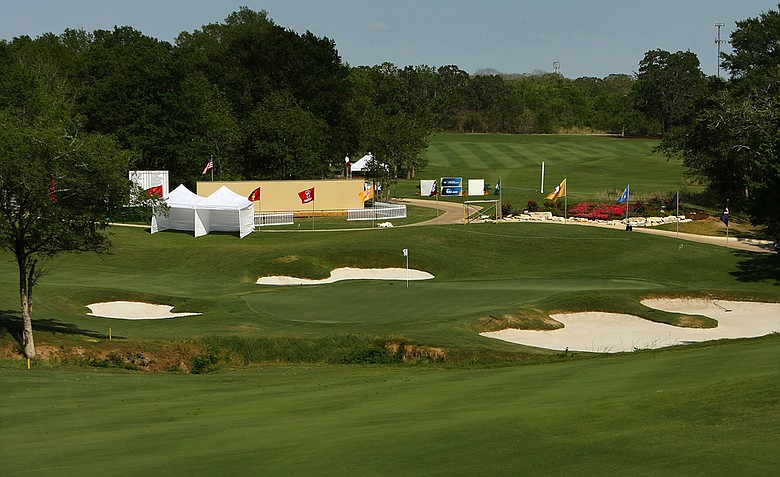 Hole No. 18 at Traditions Golf Club during the Women's Division I Golf Championships.