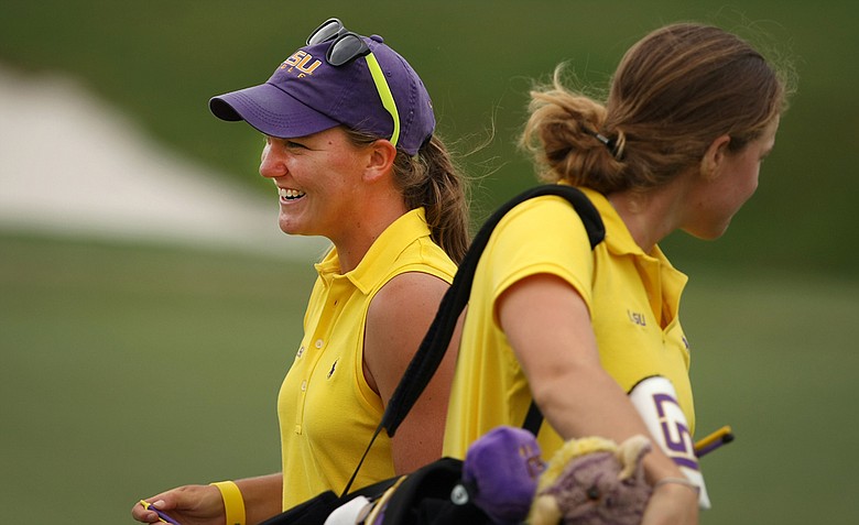 LSU's Austin Ernst shot a 66 during Round 2 of the Women's Division I Golf Championships.