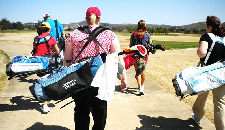 Members of the Lambuth women's golf team play a round together. In April, the University announced it would close after 168 years.