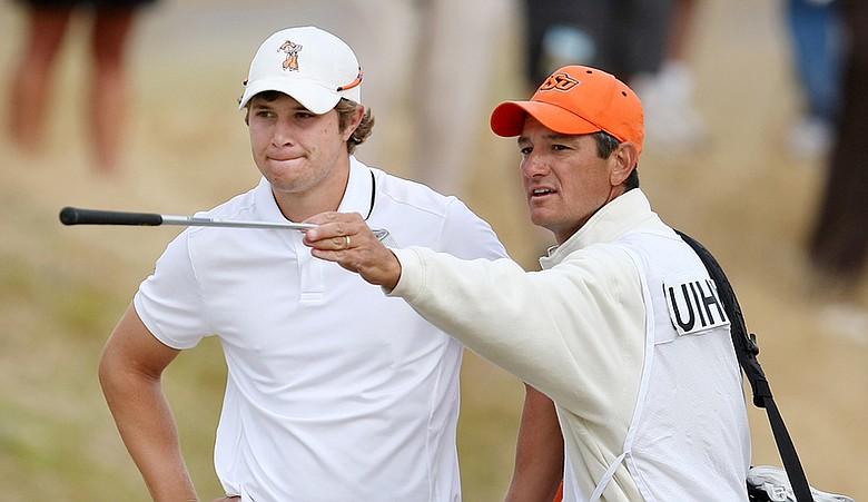 Alan Bratton (right) with Peter Uihlein during the 2010 U.S. Amateur.