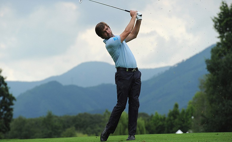 Robert Rock of England in action during the final round of BMW Italian Open at Royal Park I Roveri on June 12, 2011 in Turin, Italy.