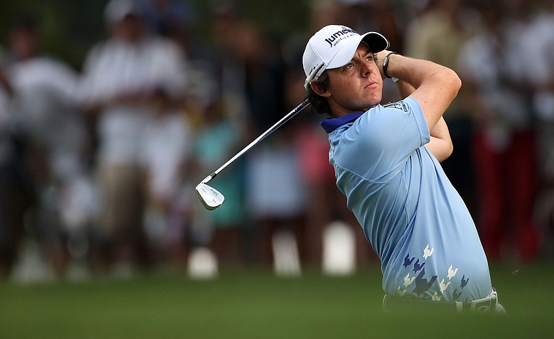 Rory McIlroy of Northern Ireland watches a shot on the 17th hole during the final round of the 111th U.S. Open at Congressional Country Club on June 19, 2011 in Bethesda, Maryland.