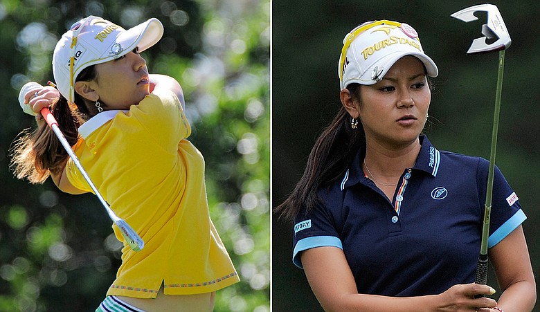 Mika Miyazato (left) and Ai Miyazato top the leaderboard at the U.S. Women's Open.