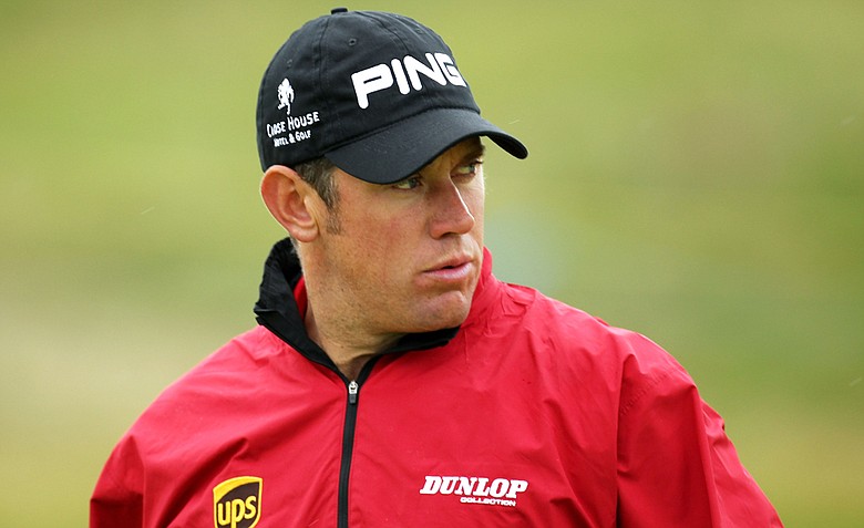 Lee Westwood during a practice round for the British Open