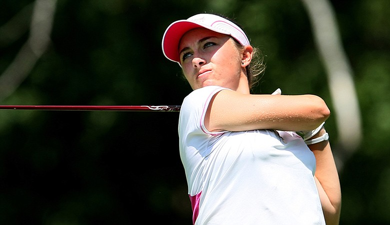 Casie Cathrea hits a shot during the second round of match play at the U.S. Girls' Junior.
