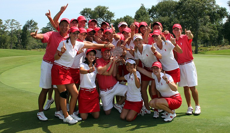 The East team celebrates after winning the Wyndham Cup July 28 at Eagle Point Golf Club in Wilmington, N.C.