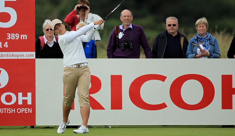 Se Ri Pak tees off during the second round of the 2011 Ricoh Women's British Open at Carnoustie.