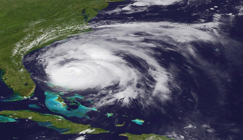 An image provided by NOAA is an Aug. 26, 2011 view of Hurricane Irene made by the GOES-east satellite. The hurricane is projected to follow a path up the East Coast from North Carolina to Maine and into Canada.