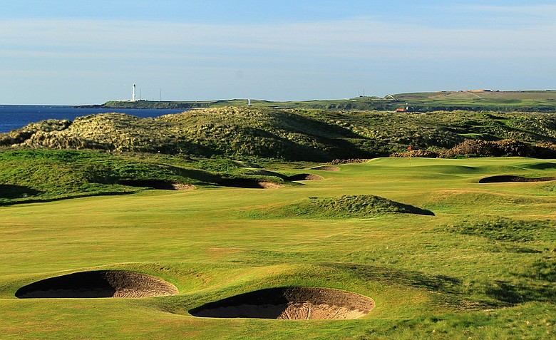 The par-5 12th hole at Royal Aberdeen in Aberdeen, Scotland