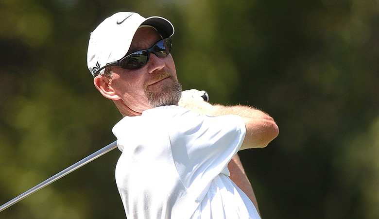 Kevin Burton hits a shot during the first round of the 2007 PGA Championship at the Southern Hills Country Club.